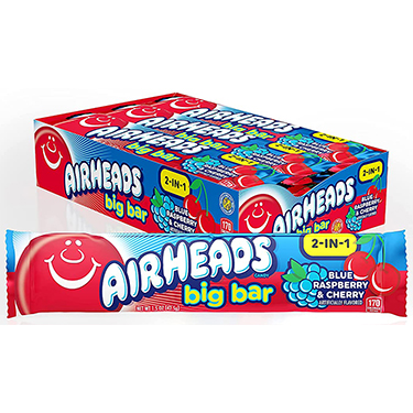 Airheads Big Bar Blue Raspberry Cherry 24ct Box 