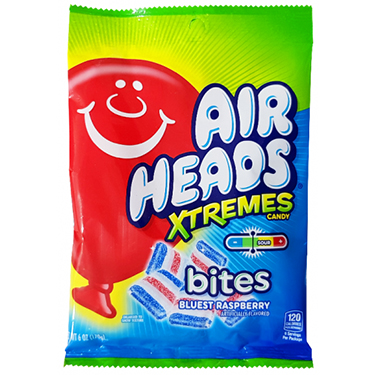 Airheads Xtremes Bites Bluest Raspberry 6oz Bag 