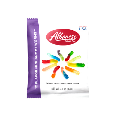 Albanese 12 Flavor Gummi Worms Mini 3.5oz Bag 