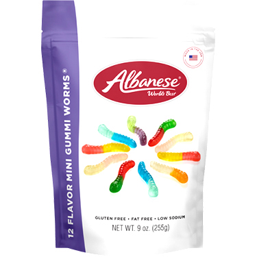 Albanese 12 Flavor Gummi Worms Mini 9oz Bag 