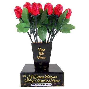 Albert's Valentine's Day A Dozen Milk Chocolate Belgian Roses 