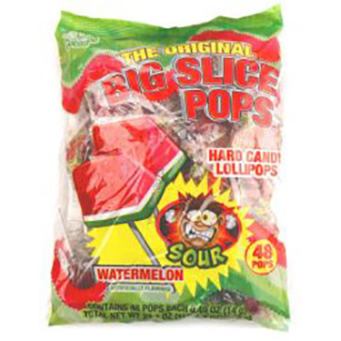 Alberts Big Slice Sour Watermelon Pops 48ct Bag 