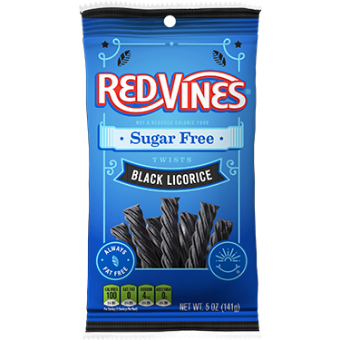 American Licorice Red Vines Sugar Free Black Licorice 5oz Bag 