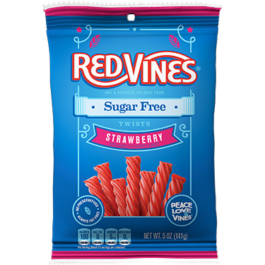 American Licorice Red Vines Sugar Free Strawberry 5oz Bag 