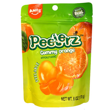 Amos Peelerz Gummy Orange 6oz Bag 