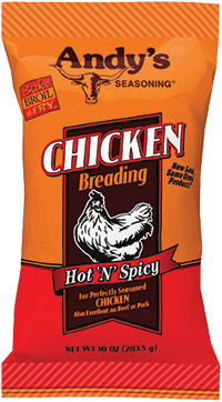 Andys Seasoning Hot N Spicy Chicken Breading 10oz Bag 