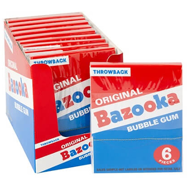 Bazooka Original Throwback Mini Wallet Bubble Gum 12ct Box 