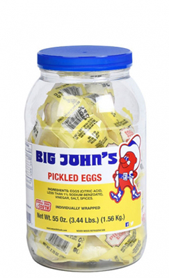 Big Johns Individually Wrapped Pickled White Eggs 20ct Jar 