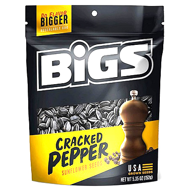 Bigs Sunflower Seeds Cracked Pepper 5.35oz Bag Expires May 7th 2025 