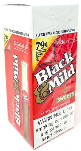 Black and Mild Sweets Cigars 25ct Box Pre Priced 