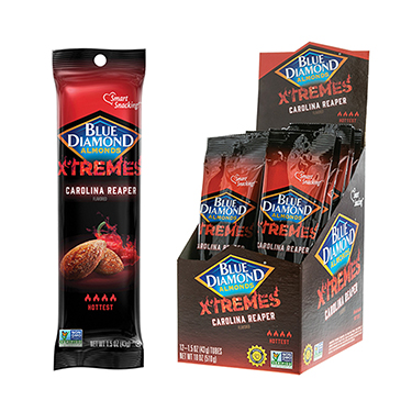 Blue Diamond Almonds Xtremes Carolina Reaper 1.5oz 12ct Box 