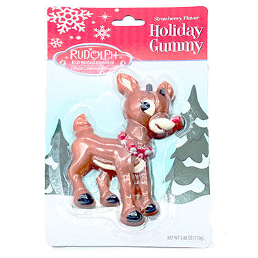 Boston America Rudolph Holiday Gummy Strawberry Flavor 3.88oz 