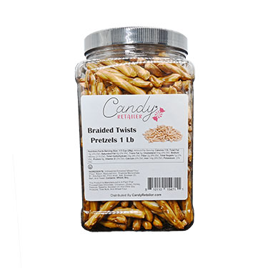 Candy Retailer Braided Twists Pretzels 1 Lb Jar 