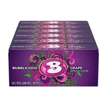 Bubblicious Grape 18 Packs of 5 