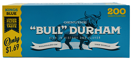 Bull Durham PP Cigarette Tubes Blue King Size 200ct 