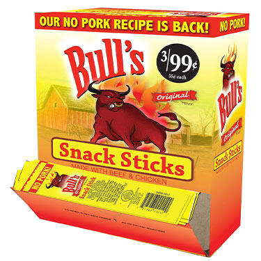 Bulls Original BIG Snack Sticks No Pork 100ct Box 