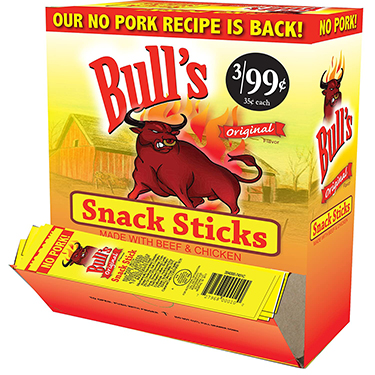 Bulls Original Snack Sticks No Pork 100ct Box 