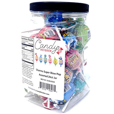 Candy Retailer Charms Super Blow Pop Assorted 24ct Jar 