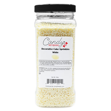 Candy Retailer Decorative Cake Sprinkles White 16oz 
