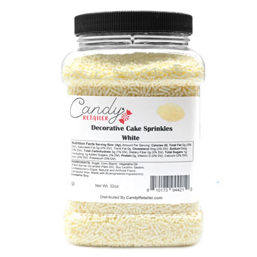 Candy Retailer Decorative Cake Sprinkles White 32oz 