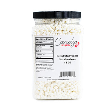 Candy Retailer Dehydrated Vanilla Marshmallows 13oz Jar 