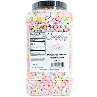 Candy Retailer Dehydrated Assorted Marshmallows 27oz Jar 