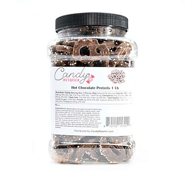 Candy Retailer Hot Chocolate Pretzels 1 Lb Jar 