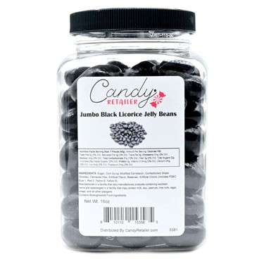 Candy Retailer Jumbo Jelly Beans Black Licorice 1 Lb 