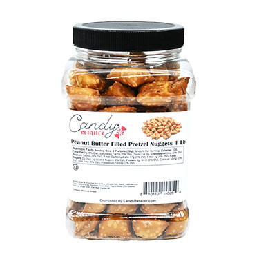 Candy Retailer Peanut Butter Filled Pretzel Nuggets 1 Lb Jar 