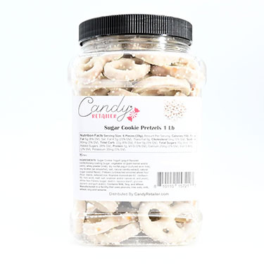 Candy Retailer Sugar Cookie Pretzels 1 Lb Jar 