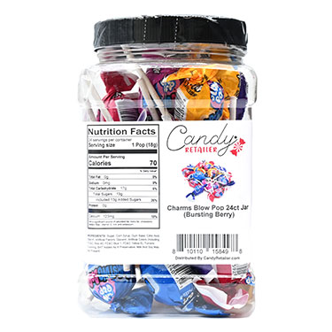 Candy Retailer Charms Blow Pop Bursting Berry 24ct Jar 