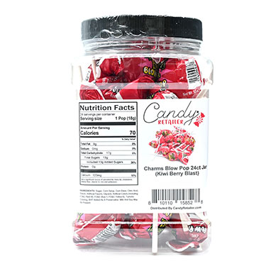 Candy Retailer Charms Blow Pop Kiwi Berry Blast 24ct Jar 