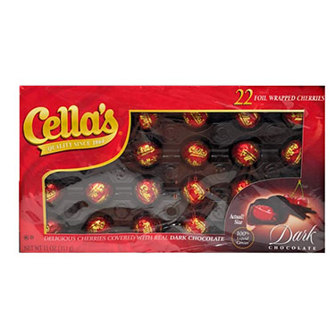 Cellas Dark Chocolate Covered Cherries 11oz Box 