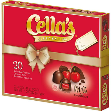 Cellas Milk Chocolate Foil Wrapped Cherries 10oz Gift Box 