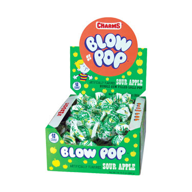 Charms Blow Pop Sour Apple 48ct Box 