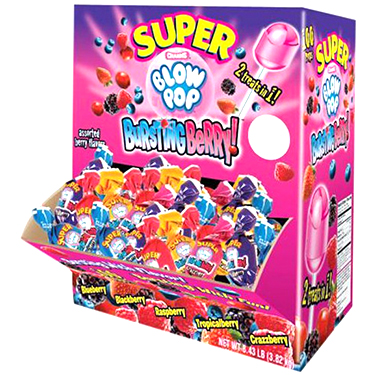 Charms Super Blow Pop Bursting Berry 100ct Box 