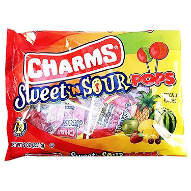 Charms Sweet n Sour Pops 9oz Bag 