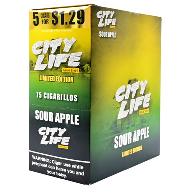 City Life Cigarillos Sour Apple 15ct 