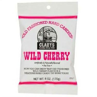 Claeys Old Fashioned Hard Candy Wild Cherry 6oz Bag 