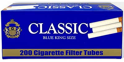 Classic Cigarette Tubes Blue 200ct 