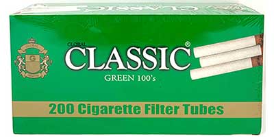 Classic Cigarette Tubes Green 100 200ct 