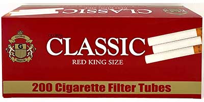 Classic Cigarette Tubes Red 200ct 