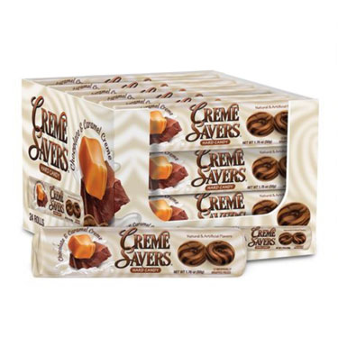 Creme Savers Hard Candy Chocolate and Caramel Creme 24ct Box 