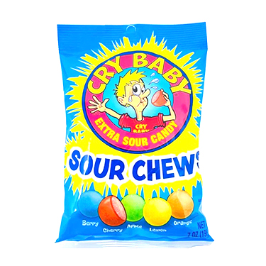 Cry Baby Sour Chews 7oz Bag 