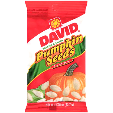 David Pumpkin Seeds Roasted Salted 2.25oz Bag 
