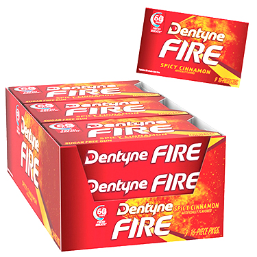 Dentyne Fire Spicy Cinnamon Sugar Free Gum 9ct Box 