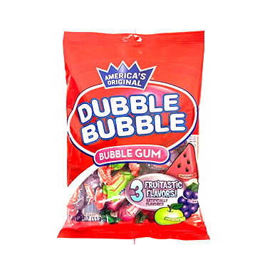 Dubble Bubble 3 Flavor Twist Bubble Gum 4oz Bag 