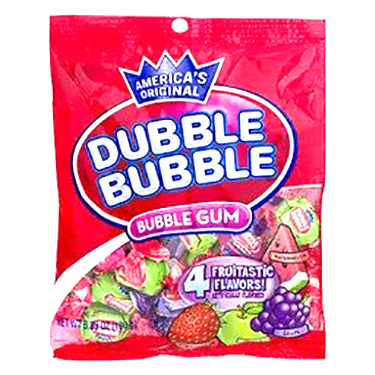 Dubble Bubble 4 Flavor Twist Bubble Gum 6.35oz Bag 