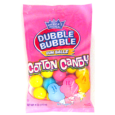 Dubble Bubble Cotton Candy Bubble Gum 4oz Bag 