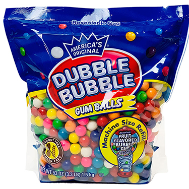 Dubble Bubble Assorted Gumballs 8 Flavors 3.3lb 